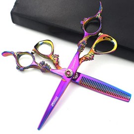 6 Professional Hairdressing Scissors Set, Hair Clipper/Household Stainless Steel Hair Clipper (6 Color Set)