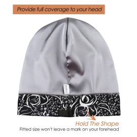 Hair Wraps for Sleeping Satin Lining Black Women Frizzy Hair Cream Floral