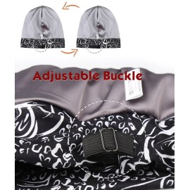 Hair Wraps for Sleeping Satin Lining Black Women Frizzy Hair Cream Floral