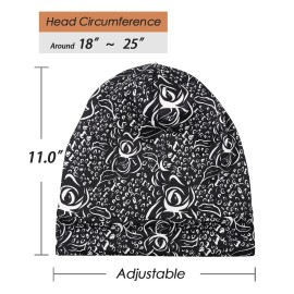 Hair Wraps for Sleeping Satin Lining Black Women Frizzy Hair Cream Floral