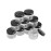 12PCS 15 Gram 15ml 0.5oz Refillable Black Plastic Screw Cap Lid with Clear Base Empty Plastic Container Jars for Nail Powder Bottles Eye Shadow Container Lot Powder Container