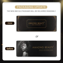 AmazingBeauty 8A Double Weft Texlaxed Kinkys Straight Ombre Clip Extensions Human Hair for Black Women, Natural Black Fading into Chocolate Brown, 7 Pieces, 120 Grams, KS TN-4, 16 Inch