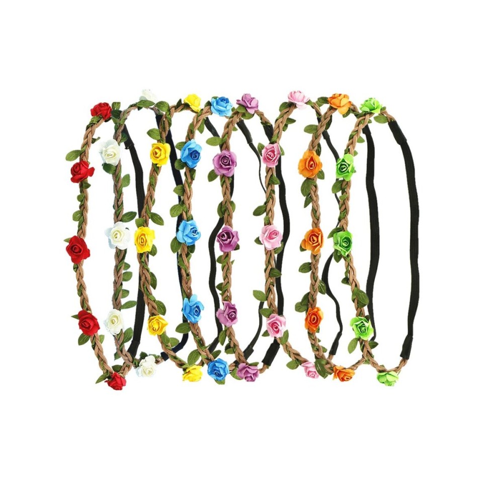HOPEANT 8 PCS Rose Paper Flower Headband Hair Band Floral Crown Garland for Women Girls Hair Accessories HOPEANT 8 PCS Rose Paper Flower Headband Hair Band Floral Crown Garland for Women Girls Hair Accessories