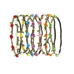 HOPEANT 8 PCS Rose Paper Flower Headband Hair Band Floral Crown Garland for Women Girls Hair Accessories