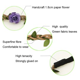 HOPEANT 8 PCS Rose Paper Flower Headband Hair Band Floral Crown Garland for Women Girls Hair Accessories HOPEANT 8 PCS Rose Paper Flower Headband Hair Band Floral Crown Garland for Women Girls Hair Accessories