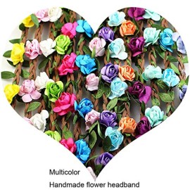 HOPEANT 8 PCS Rose Paper Flower Headband Hair Band Floral Crown Garland for Women Girls Hair Accessories HOPEANT 8 PCS Rose Paper Flower Headband Hair Band Floral Crown Garland for Women Girls Hair Accessories