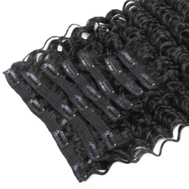 FASHION LINE Synthetic Curly Clip in Hair Extensions Double Weft Full Head Deep Wave Hair Pieces Heat Resistance Thick Deep Wave Clip In 7 Pieces(24inches, 1B Natural Black) FASHION LINE Synthetic Curly Clip in Hair Extensions Double Weft Full Head Deep Wave Hair Pieces Heat Resistance Thick Deep Wave Clip In 7 Pieces(24inches, 1B Natural Black)