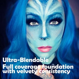 CCbeauty Professional 12 Colors Face Body Paint Kit Oil Non Toxic High Pigment Creamy Painting Palette for Halloween Costume Fancy SFX Cosplay Stage Makeup Set with 6 Wooden Premium Brushes, Deep