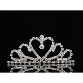 Lovelyshop Mini Heart Rhinestone Tiara for Wedding Bride Prom Birthday Pegeant Prinecess Party-6 Packs