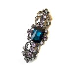 Suoirblss Vintage Chic Metal Crystal Bowknot Hair Clips Hair Pin Hair Barrettes Hair Accessories Women Fashion Retro Rhinestones Flowers Hair Catch (B)