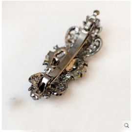 Suoirblss Vintage Chic Metal Crystal Bowknot Hair Clips Hair Pin Hair Barrettes Hair Accessories Women Fashion Retro Rhinestones Flowers Hair Catch (B)