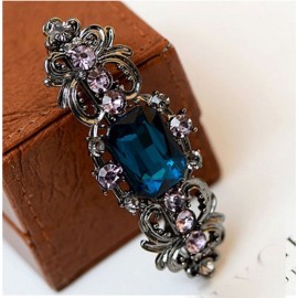 Suoirblss Vintage Chic Metal Crystal Bowknot Hair Clips Hair Pin Hair Barrettes Hair Accessories Women Fashion Retro Rhinestones Flowers Hair Catch (B)