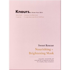 Knours. Nourishing & Hydrating Mask, Rose Water Toning Rejuvenating Facial Nourishing Clean Beauty (5 Count)