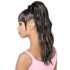 Vivica A. Fox (Bp-yuna) - Heat Resistant Fiber Bang & Ponytail in DARK BROWN