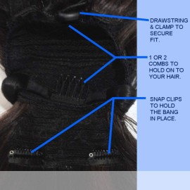 Vivica A. Fox (Bp-yuna) - Heat Resistant Fiber Bang & Ponytail in DARK BROWN