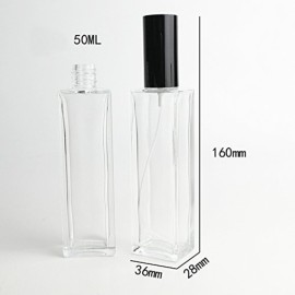 Perfume Bottle Empty Refillable Glass Spray Bottle Travel Sprayer Essential Oil Glass Bottles with Black Cap Travel Party Gift Makeup Tool size 50ML Perfume Bottle Empty Refillable Glass Spray Bottle Travel Sprayer Essential Oil Glass Bottles with Black Cap Travel Party Gift Makeup Tool size 50ML
