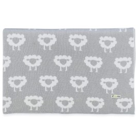 Premium Organic Cotton Baby Blanket - Knitted Sheep Design - Super Soft Multi Use