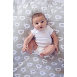 Premium Organic Cotton Baby Blanket - Knitted Sheep Design - Super Soft Multi Use