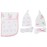 Ziggy Baby Peony & Heart 5 Piece Blanket, Hat and Headband Collection Pink White