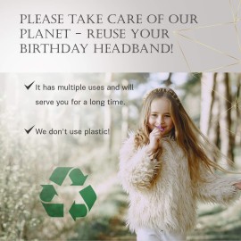 Birthday Girl Headband Headpiece - Girls Party Hair Accessories For All Hair Types - Birthday Headband Decorations - Metallic Gold Crown For Selfies And Virtual Parties (Gold)