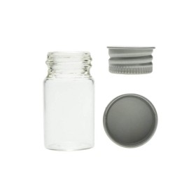 12PCS Empty Clear Travel Portable Glass Wish Bottles with Silver Aluminum Cap Essential Oil Powders Cream Ointments Grease Storage Container Jars Cosmetic Makeup Sample Packing Holder(30ml/1oz)