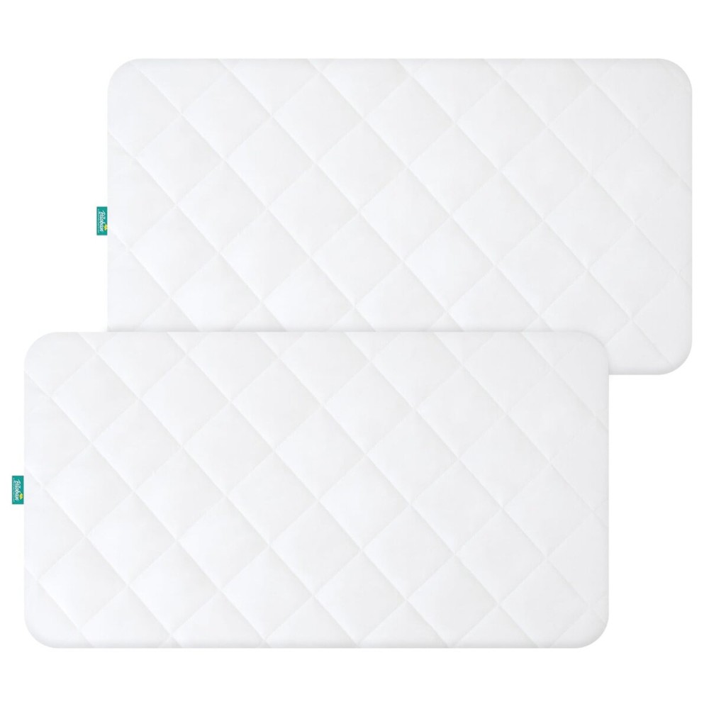 Waterproof Crib Mattress Protector 2 Pack Fitted Crib Sheets Cover Toddler Bed Mattress Pad Protector for Boys Girls, Skin-Friendly & 100% Absorbent Machine Wash