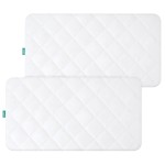 Waterproof Crib Mattress Protector 2 Pack Fitted Crib Sheets Cover Toddler Bed Mattress Pad Protector for Boys Girls, Skin-Friendly & 100% Absorbent Machine Wash
