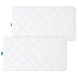 Waterproof Crib Mattress Protector 2 Pack Fitted Crib Sheets Cover Toddler Bed Mattress Pad Protector for Boys Girls, Skin-Friendly & 100% Absorbent Machine Wash