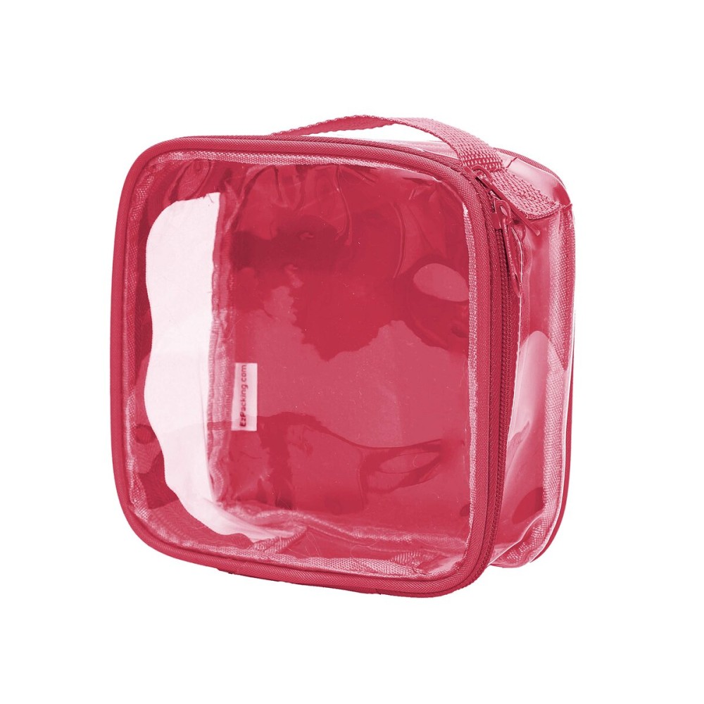 EzPacking Clear TSA Approved 3-1-1 Travel Toiletry Bag for Carry On/Quart Size Transparent Liquids Pouch for Airport Security/Reusable See Through Vinyl & PVC Plastic Organizer Men Women (Burgundy)