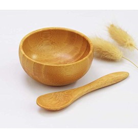 ericotry Eco Bamboo Mixing Bowl - Cute Small Facial Skin Care Mixing Bowl DIY Homemade Mini Cosmetic Tool Sets