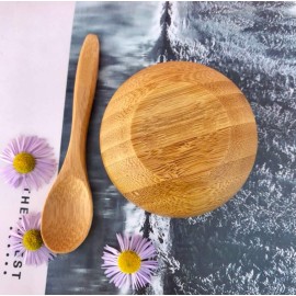 ericotry Eco Bamboo Mixing Bowl - Cute Small Facial Skin Care Mixing Bowl DIY Homemade Mini Cosmetic Tool Sets