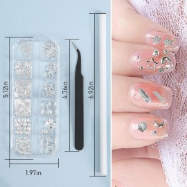 WOKOTO 4 Box Mix-Style Nail Crystals Rhinestones Silver Rose Gold Nail Studs Charms For Women Nail Art Colorful Pointed Fake Diamonds And Flatback Ab Rhinestones Kit With Tweezers And Picker Pencil WOKOTO 4 Box Mix-Style Nail Crystals Rhinestones Silver Rose Gold Nail Studs Charms For Women Nail Art Colorful Pointed Fake Diamonds And Flatback Ab Rhinestones Kit With Tweezers And Picker Pencil