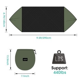 G4Free Large Camping Hammock with Mosquito Net 2 Person Pop-up Parachute Lightweight Hanging Hammocks Tree Straps Swing Bed for Outdoor Backpacking Backyard Hiking (New Army Green)
