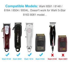 4V Clipper Charger Cord Compatible with Wahl Magic Clipper Cordless 8164 8591 8148 8504, 5-Star Trimmer, 1919 100 Year Hair Clipper