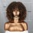 Xinran Omber Brown Kinky Curly Wig for Black Women, Short Curly Afro Wigs with Bangs, Synthetic African American Full Hair Wig 14 inch