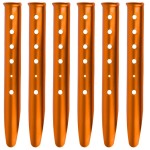 TRIWONDER Tent Stakes Pegs for Snow Sand Beach Canopy Heavy Duty Ground Anchor Stakes Tent Nail Aluminum U-Shaped Camping Hiking Backpacking 6Pcs (Orange - U-Shaped - 12.2 Inches)