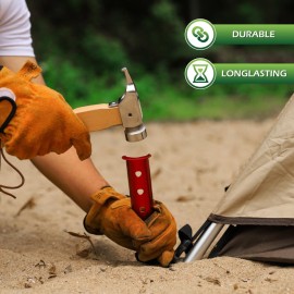 TRIWONDER Tent Stakes Pegs for Snow Sand Beach Canopy Heavy Duty Ground Anchor Stakes Tent Nail Aluminum U-Shaped Camping Hiking Backpacking 6Pcs (Orange - U-Shaped - 12.2 Inches)