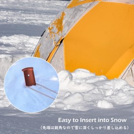 TRIWONDER Tent Stakes Pegs for Snow Sand Beach Canopy Heavy Duty Ground Anchor Stakes Tent Nail Aluminum U-Shaped Camping Hiking Backpacking 6Pcs (Orange - U-Shaped - 12.2 Inches)