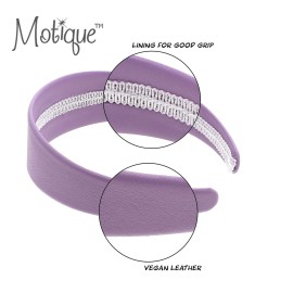 Motique Accessories Lavender 2 Inch Wide Leather Like Headband Solid Hair band Motique Accessories Lavender 2 Inch Wide Leather Like Headband Solid Hair band