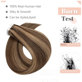 SEGO Hair Extensions Tape in Real Human Hair 20 Inch 20pcs 50g Straight Balayage 100% Remy Seamless Skin Weft Invisible Rooted Double Sided Tape Hair for Women-Medium Brown&Dark Blonde SEGO Hair Extensions Tape in Real Human Hair 20 Inch 20pcs 50g Straight Balayage 100% Remy Seamless Skin Weft Invisible Rooted Double Sided Tape Hair for Women-Medium Brown&Dark Blonde