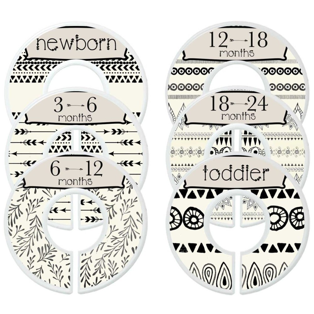 Mumsy Goose Nursery Closet Dividers Closet Organizers Baby Clothes Dividers Monochrome Boho