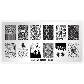 Whats Up Nails - B031 Gothic Affection Stamping Plate for Halloween Nail Art Design