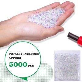 5000Pcs Nail Rhinestones 2.4mm Clear AB Flatback Glass Pixie Crystals, Iridescent Nail Gems Long Lasting Shine Small Sugar Beads Dust Nail Charms for Nail Design DIY Crafts Accessories 5000Pcs Nail Rhinestones 2.4mm Clear AB Flatback Glass Pixie Crystals, Iridescent Nail Gems Long Lasting Shine Small Sugar Beads Dust Nail Charms for Nail Design DIY Crafts Accessories