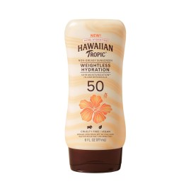 Hawaiian Tropic Weightless Hydration Lotion Sunscreen SPF 50, 6oz | Oil Free, Broad Spectrum, Oxybenzone Free, Body Sunscreen