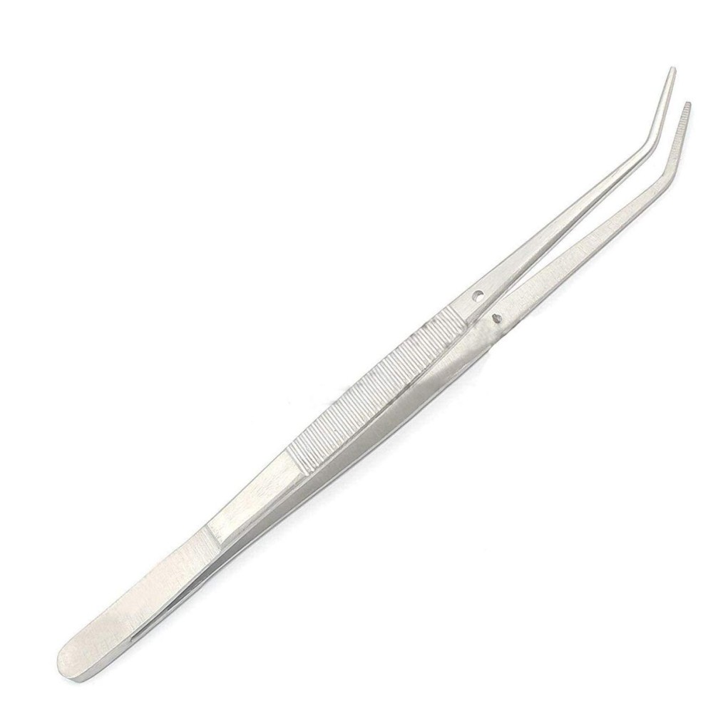 OdontoMed2011 Sewing Machine Tweezers Stainless Steel with Curved Serrated Tip Multipurpose Forceps for Craft Repairing Silver OdontoMed2011 Sewing Machine Tweezers Stainless Steel with Curved Serrated Tip Multipurpose Forceps for Craft Repairing Silver