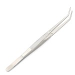 OdontoMed2011 Sewing Machine Tweezers Stainless Steel with Curved Serrated Tip Multipurpose Forceps for Craft Repairing Silver