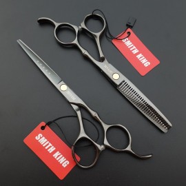 6.0 Inches Professional hair cutting thinning scissors set with razor (Gray)