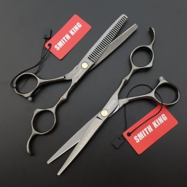 6.0 Inches Professional hair cutting thinning scissors set with razor (Gray)