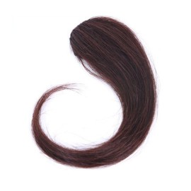 Hand Made Long Straight Bangs 1pcs Invisible Clip In Side Bangs Human Hair Nature Look Hair Piece Extension Dark Brown