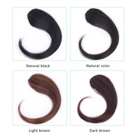Hand Made Long Straight Bangs 1pcs Invisible Clip In Side Bangs Human Hair Nature Look Hair Piece Extension Dark Brown